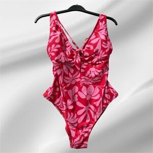 Shade & Shore Pink Floral Print‎ Size L  UNDERWIRED SWIMSUIT / Swimming Costume